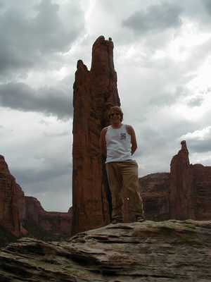 John in front of Spider Rock.